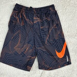 Nike Black and Orange Athletic Shorts with Dynamic Design